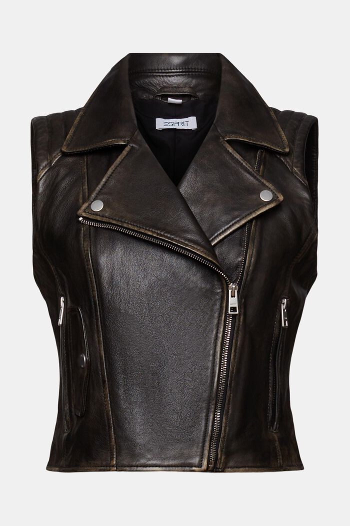 Vests outdoor leather, 黑色, detail image number 6