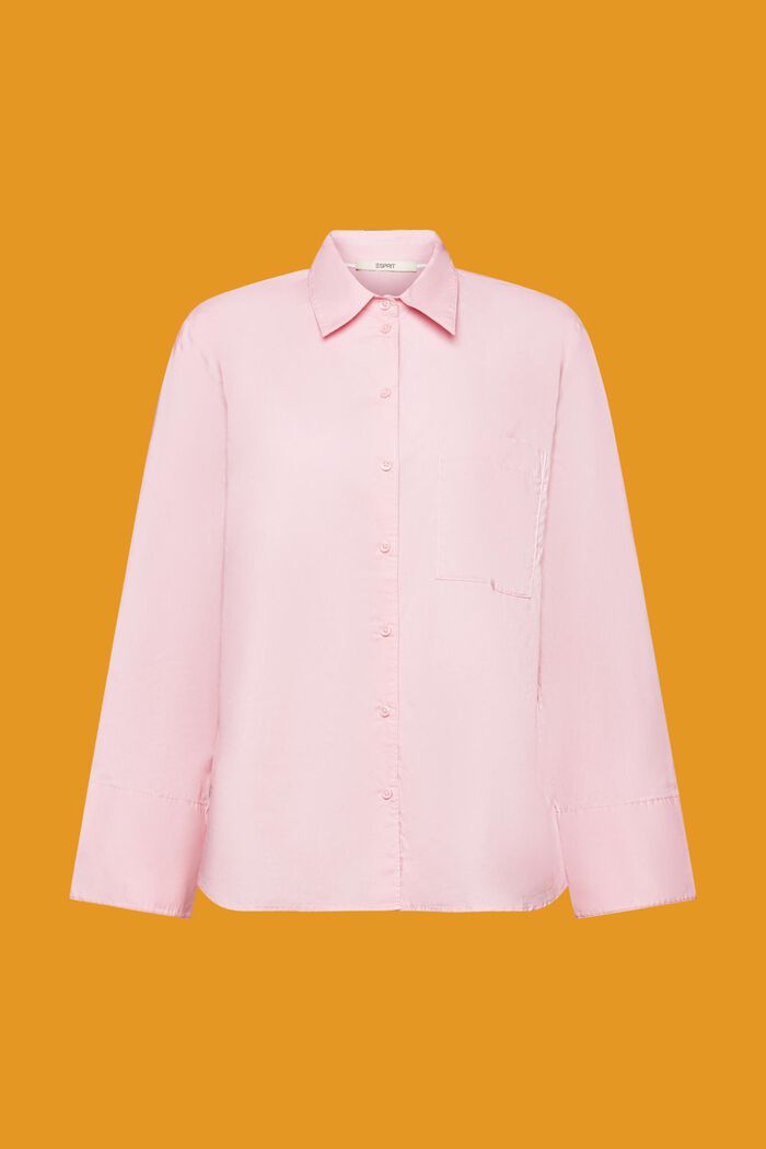 超大廓形白色棉質恤衫, 淺粉紅色, detail image number 6