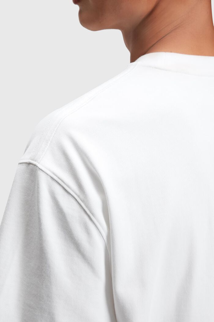 方正版型T恤, 白色, detail image number 3