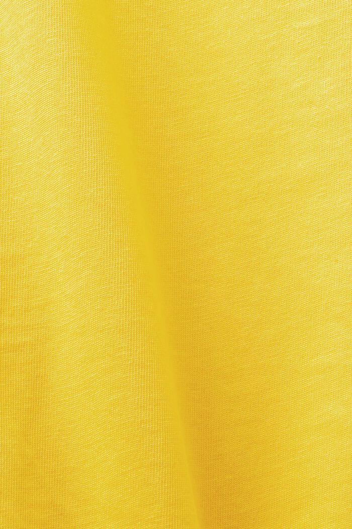 100%純棉厚平織布LOGO標誌T恤, 黃色, detail image number 7