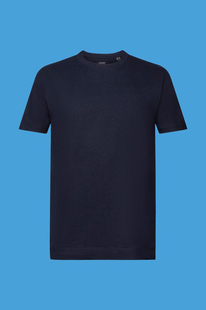 ‌棉麻混紡T恤, 海軍藍, detail image number 6