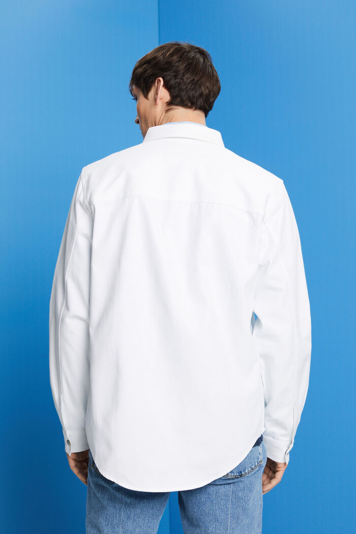 100%純棉斜紋布襯衫式外套, 白色, detail image number 3