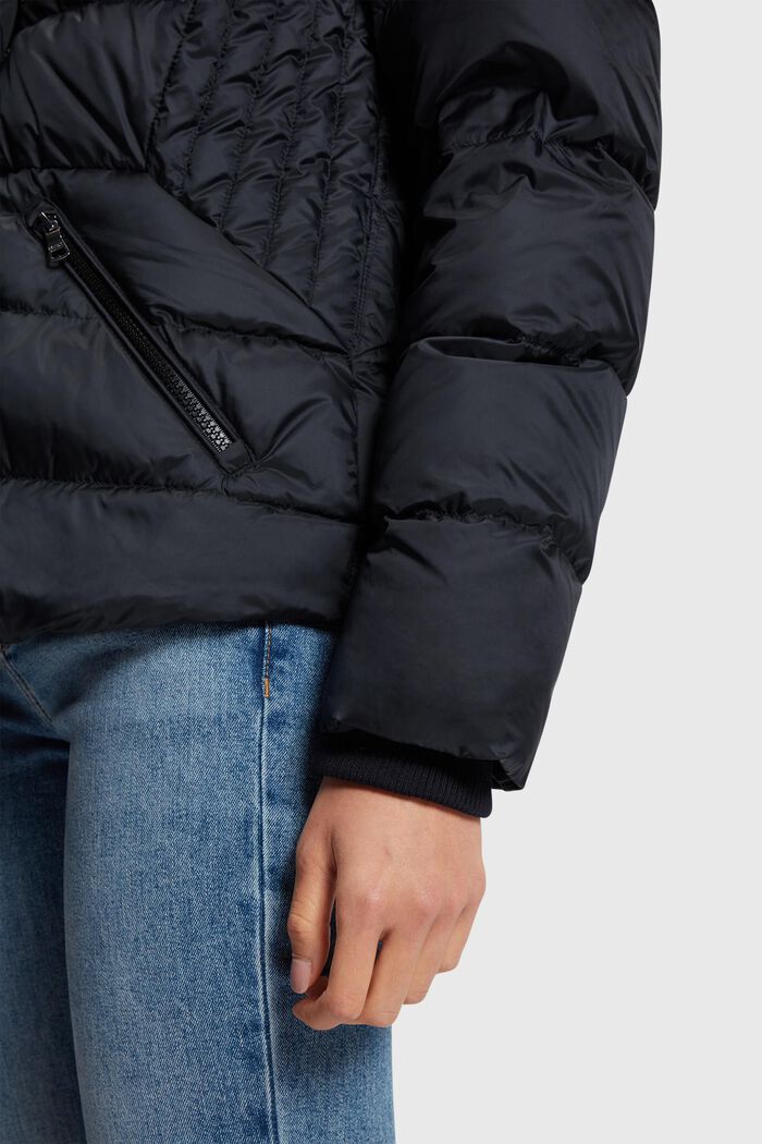Hooded Quilted Puffer Jacket, BLACK, detail image number 3