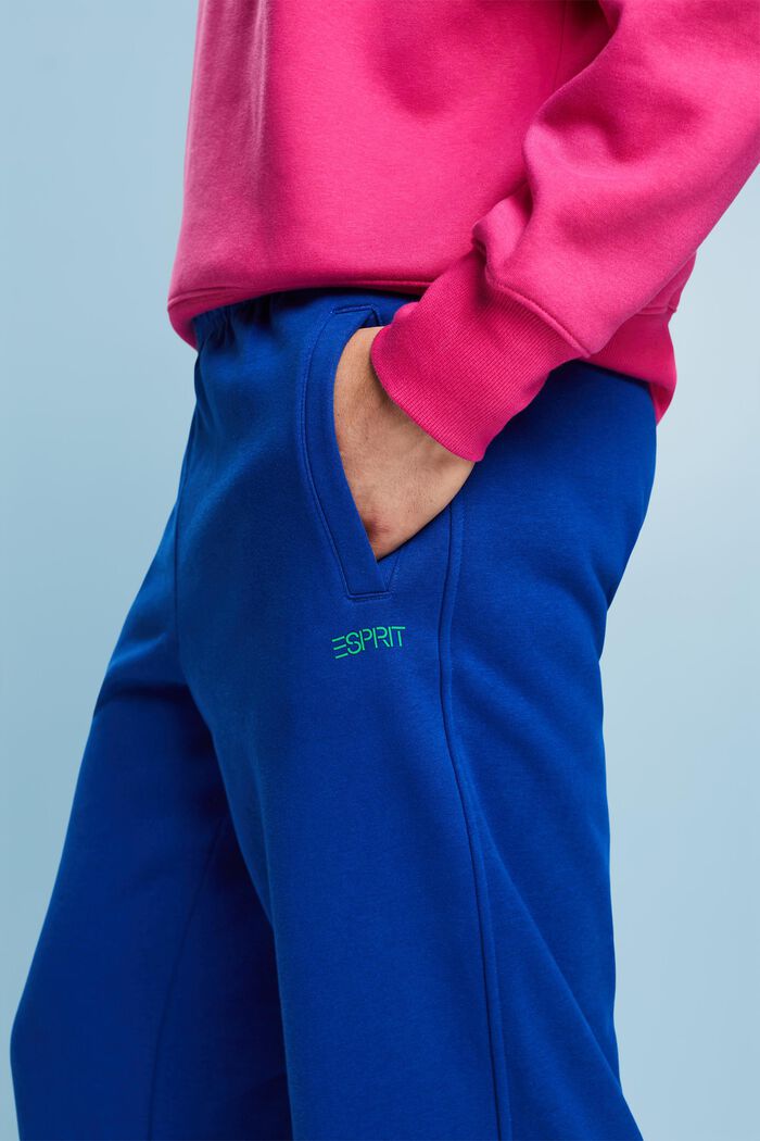 ‌棉質搖粒絨LOGO標誌運動褲, 藍色, detail image number 2