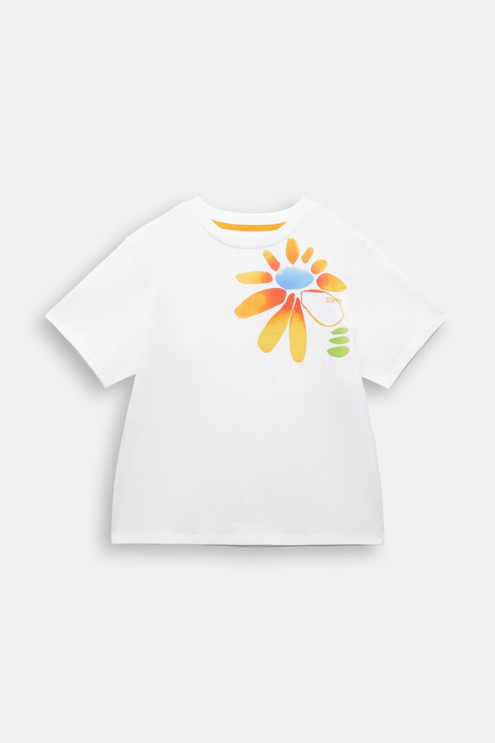 Graphic Print Cotton T-Shirt, WHITE, detail image number 2