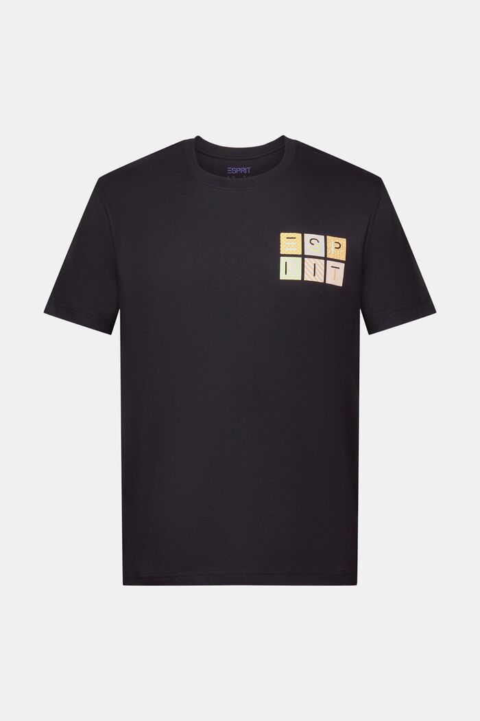 LOGO標誌圖案圓領T恤, 黑色, detail image number 6