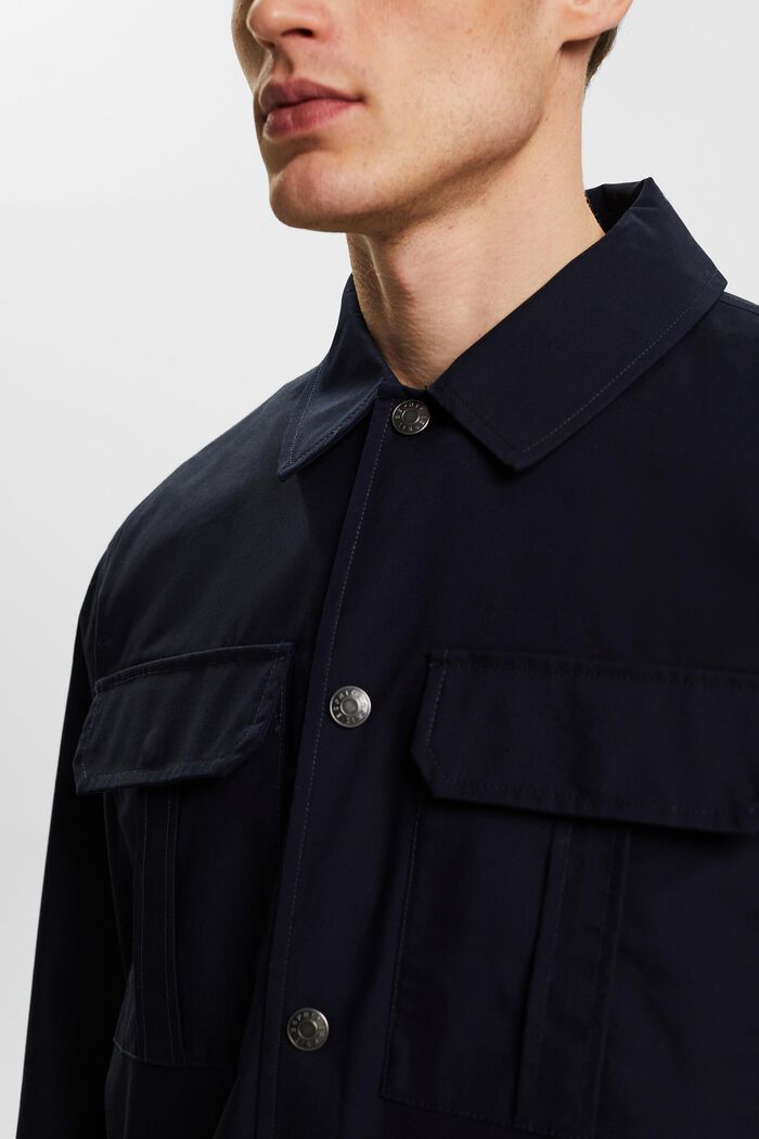 斜紋布恤衫式外套, 海軍藍, detail image number 2