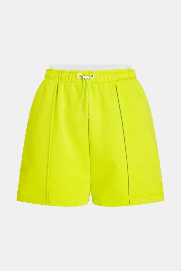 Double Waistband Relaxed Sweat Shorts, LIME YELLOW, detail image number 1