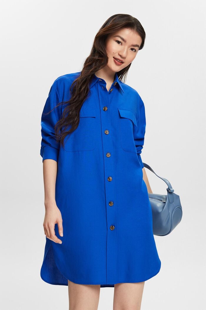 ‌長袖女裝恤衫, 藍色, detail image number 0