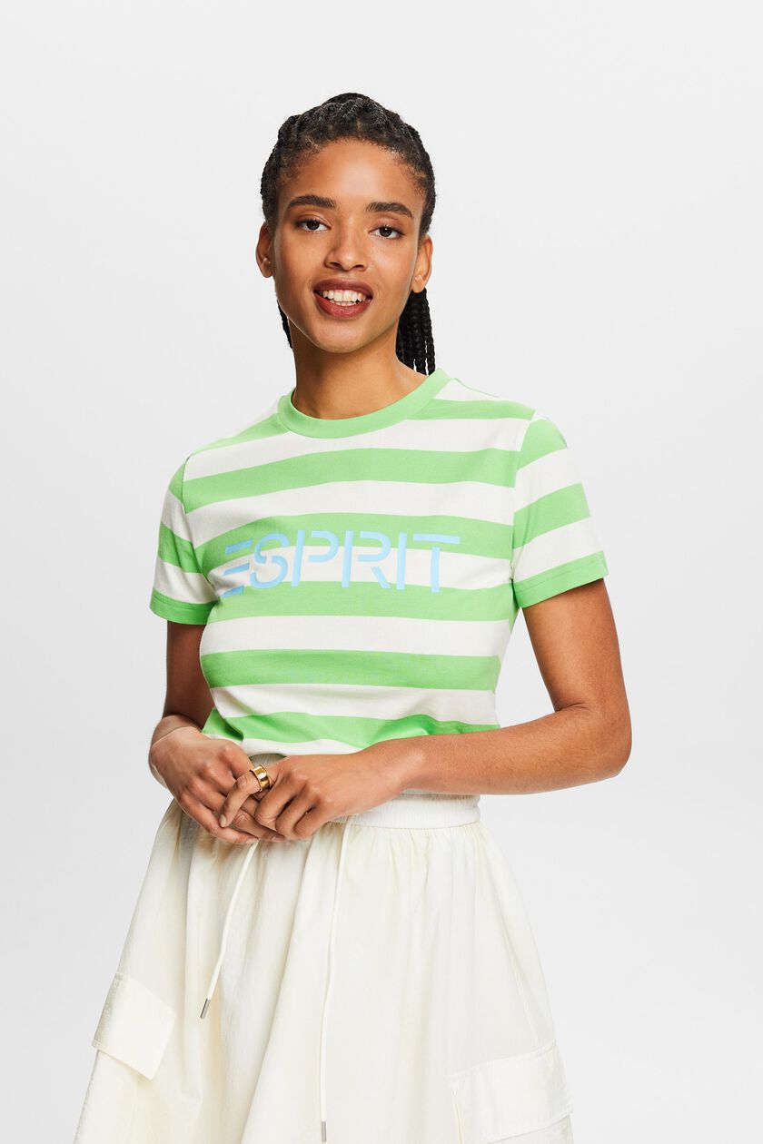 Striped Logo Cotton T-Shirt