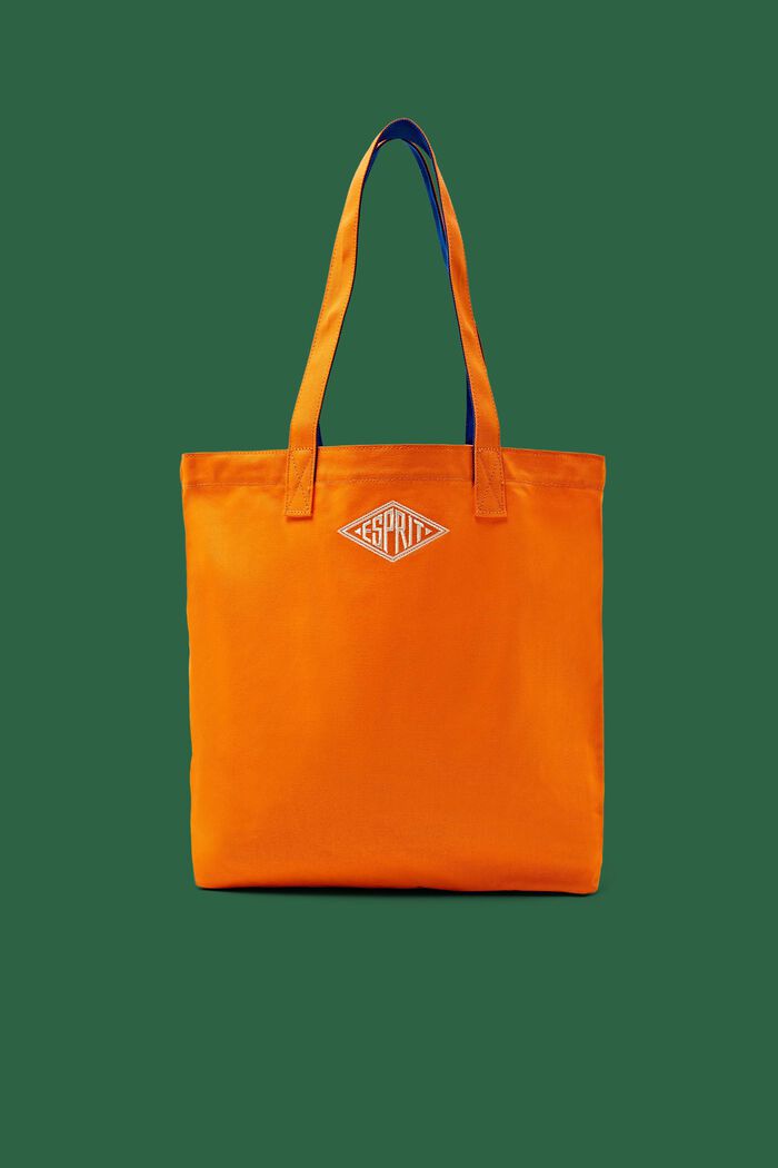 Logo Cotton Tote Bag, 橙紅色, detail image number 0