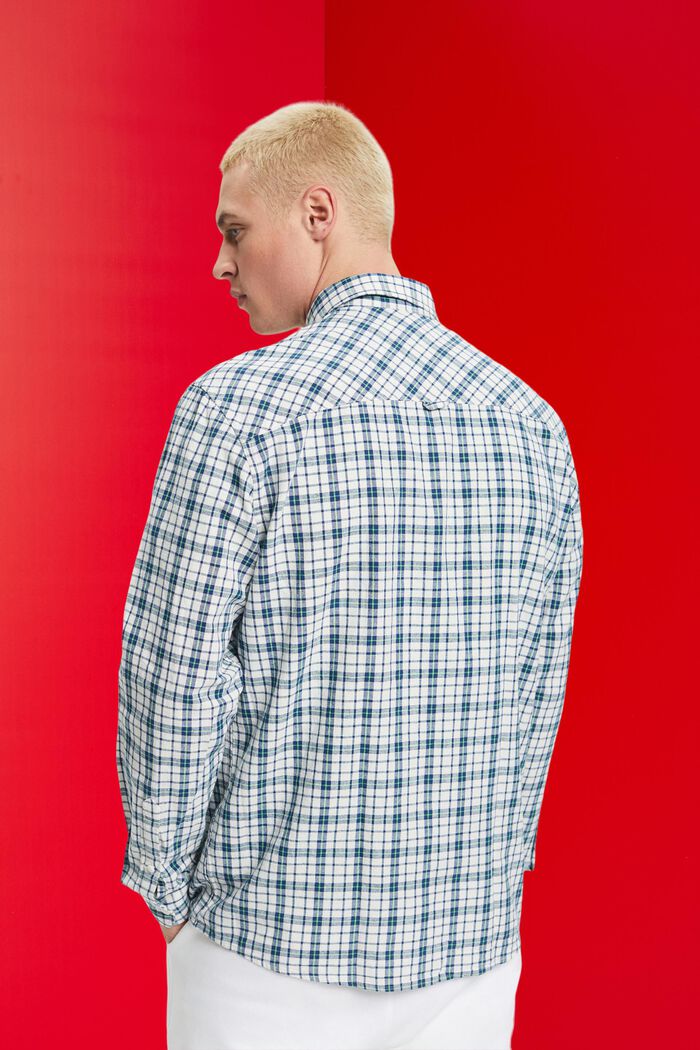 Sustainable cotton chequered shirt, OFF WHITE, detail image number 3
