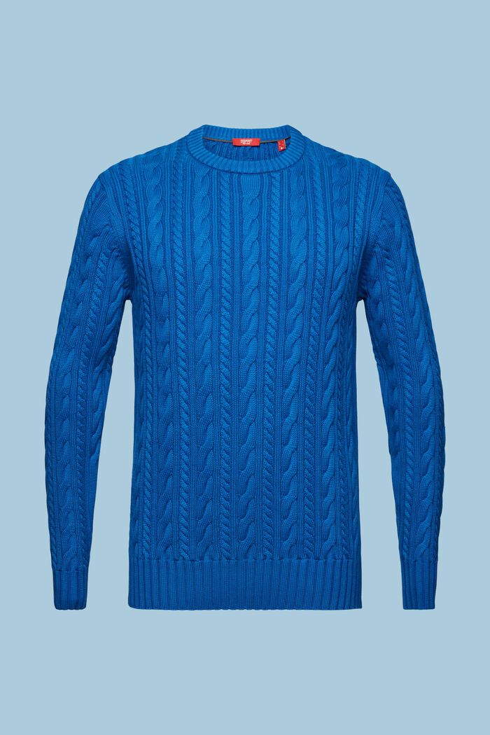 棉質絞花針織套頭毛衣, 深藍色, detail image number 6