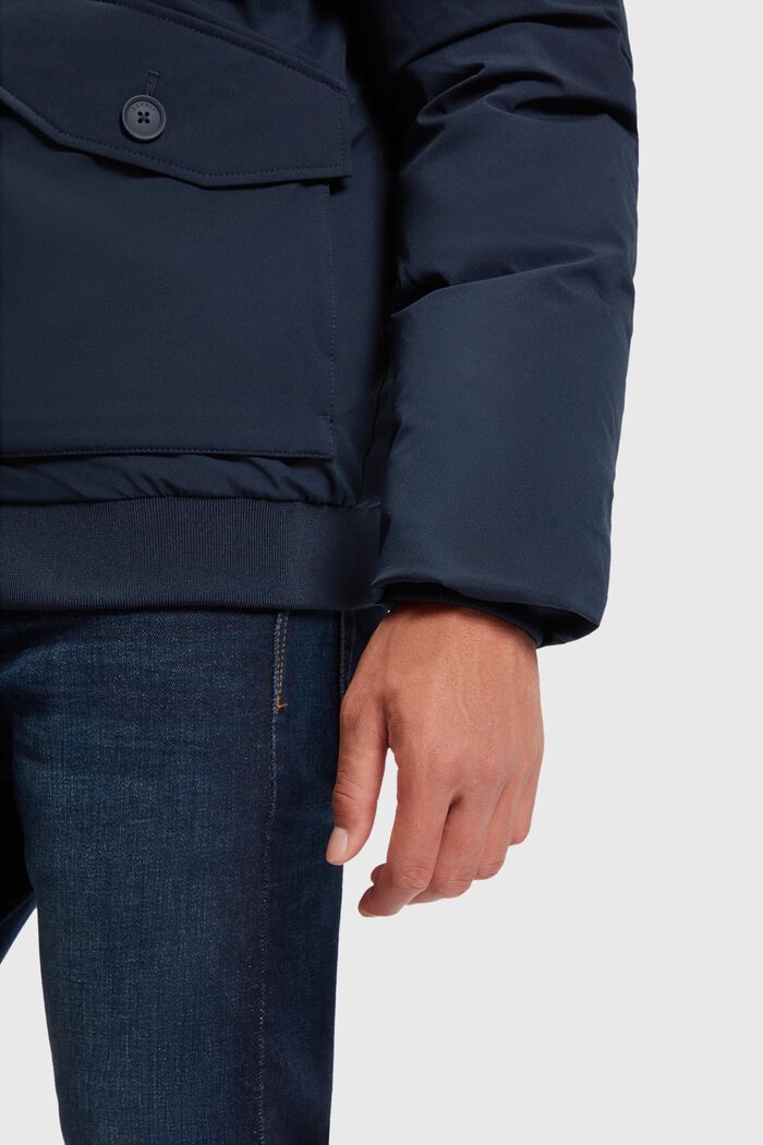 Down jacket with flap pockets, NAVY, detail image number 3