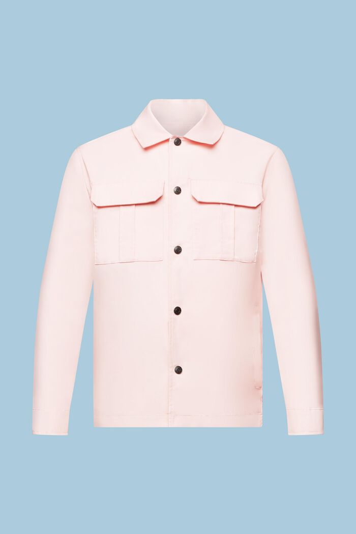 斜紋布恤衫式外套, 淺粉紅色, detail image number 7