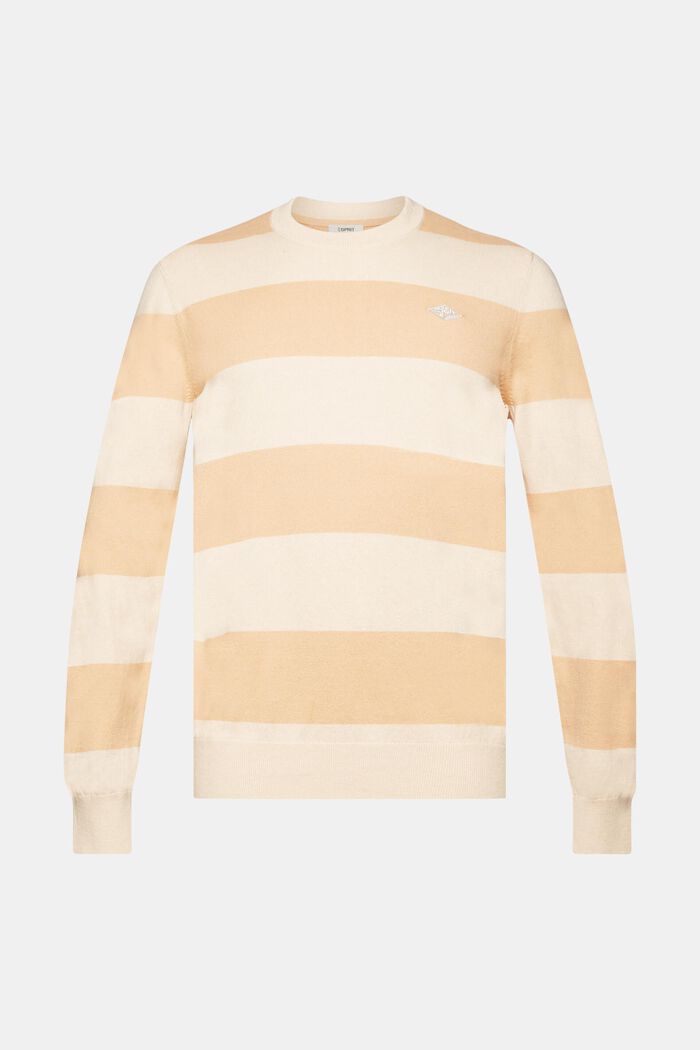 Striped knit jumper with cashmere, SAND, detail image number 6