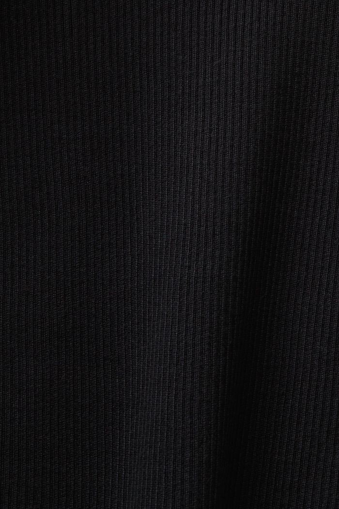 羅紋針織圓領毛衣, 黑色, detail image number 5