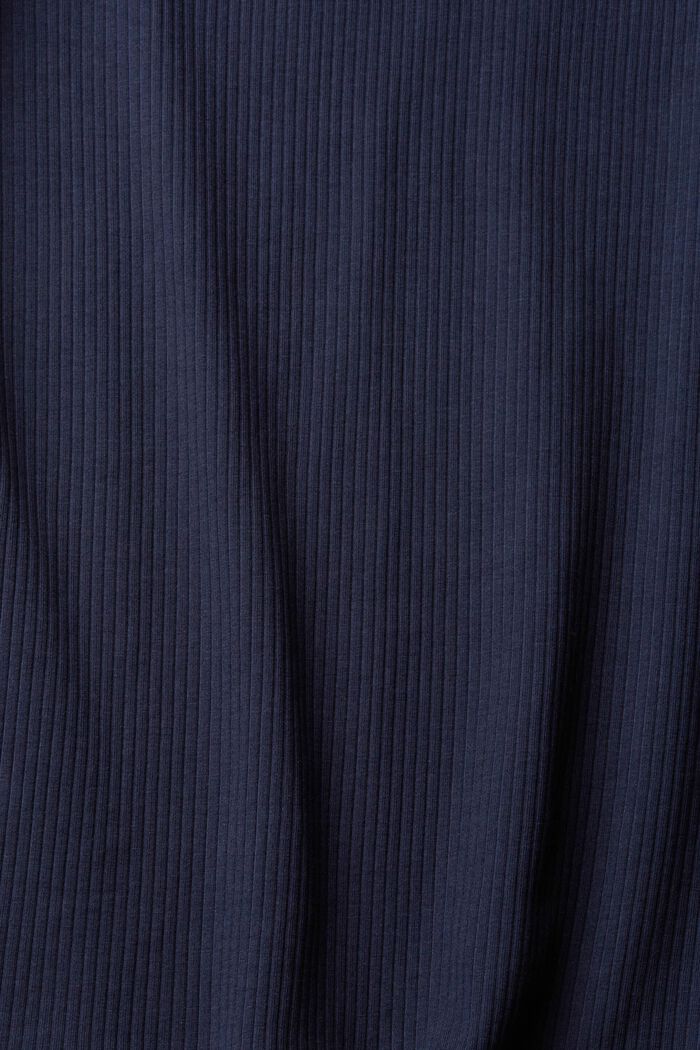 Ribbed long sleeve, stretch cotton, NAVY, detail image number 4