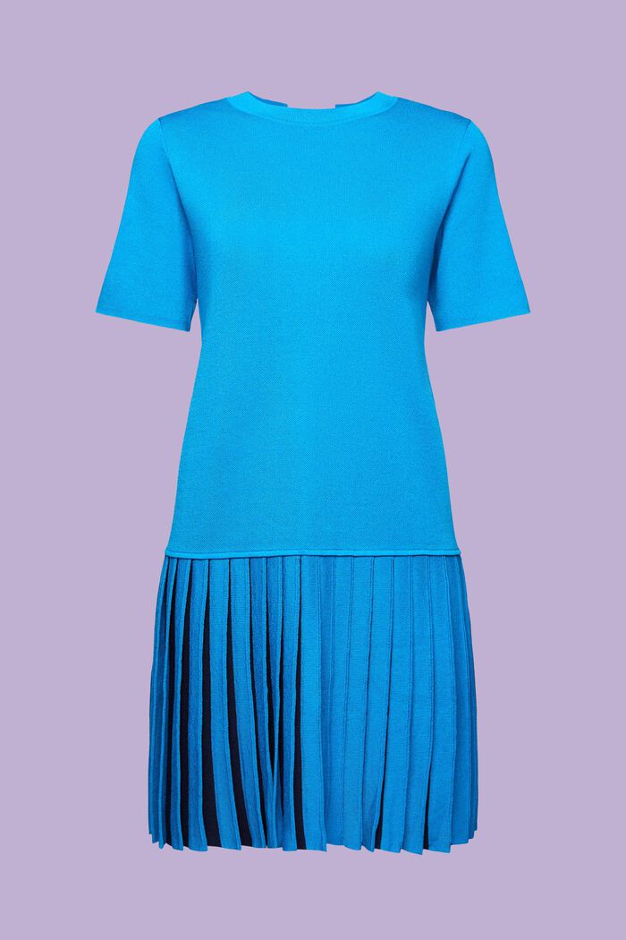 褶襉低腰連身裙, 藍色, detail image number 6