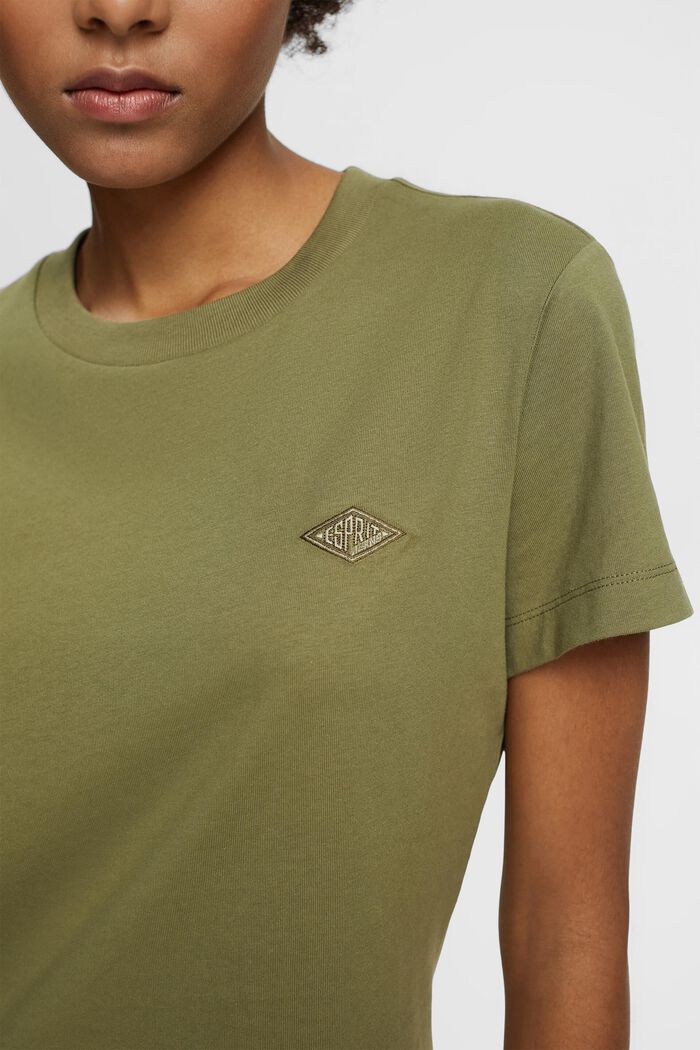 刺繡LOGO標誌棉質T恤, 橄欖綠, detail image number 2