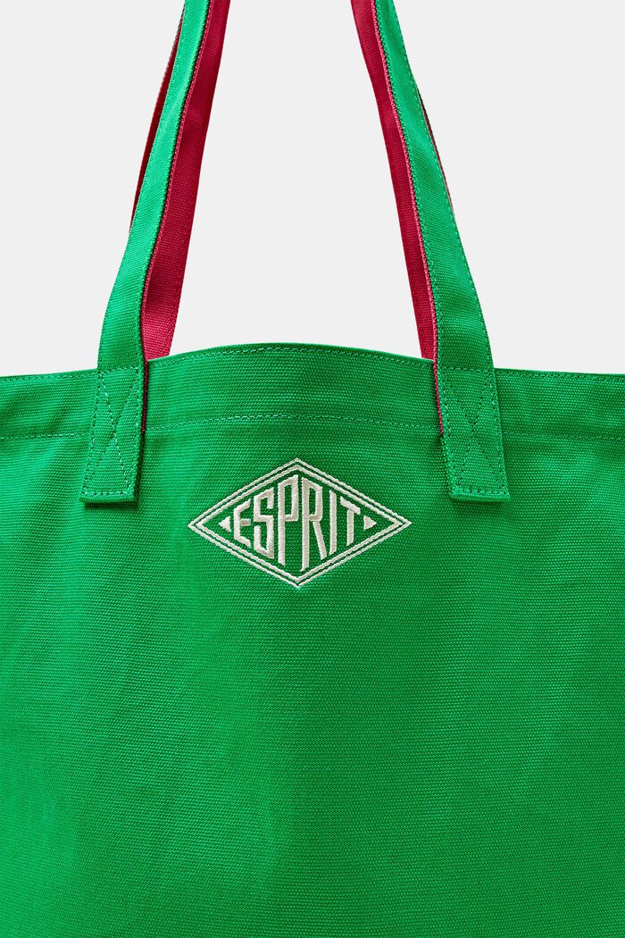 Logo Cotton Tote Bag, 綠色, detail image number 1