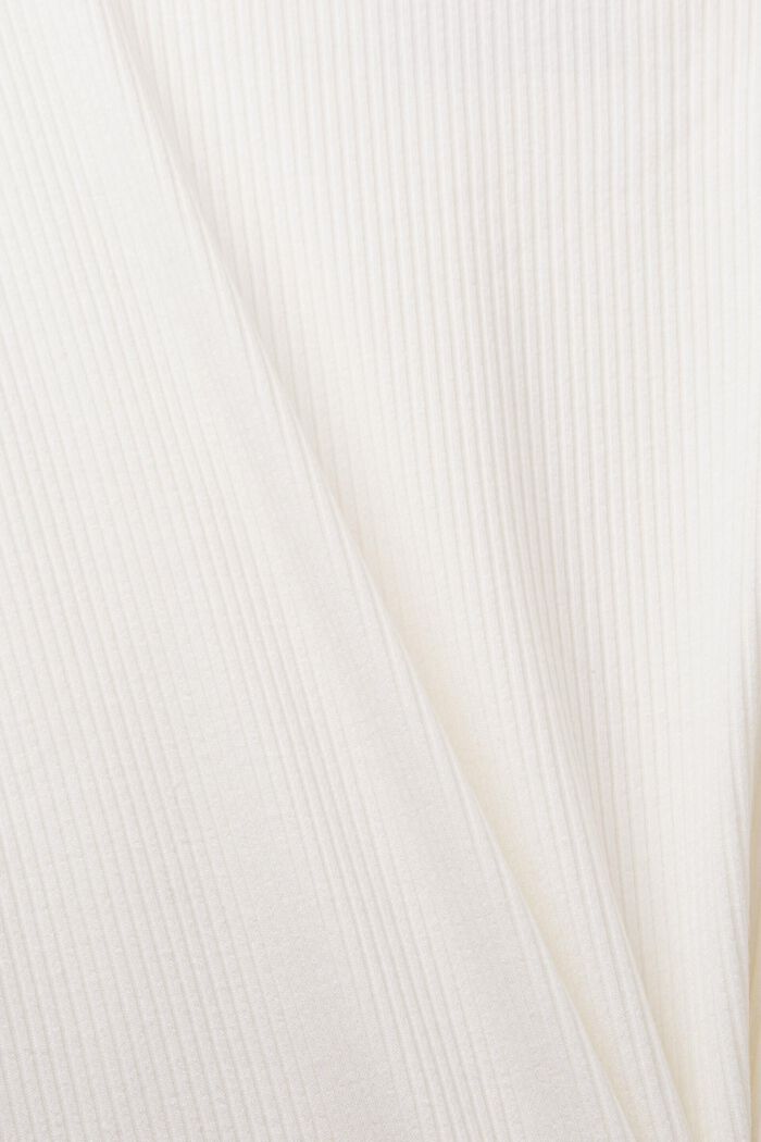羅紋長袖上衣, 白色, detail image number 5