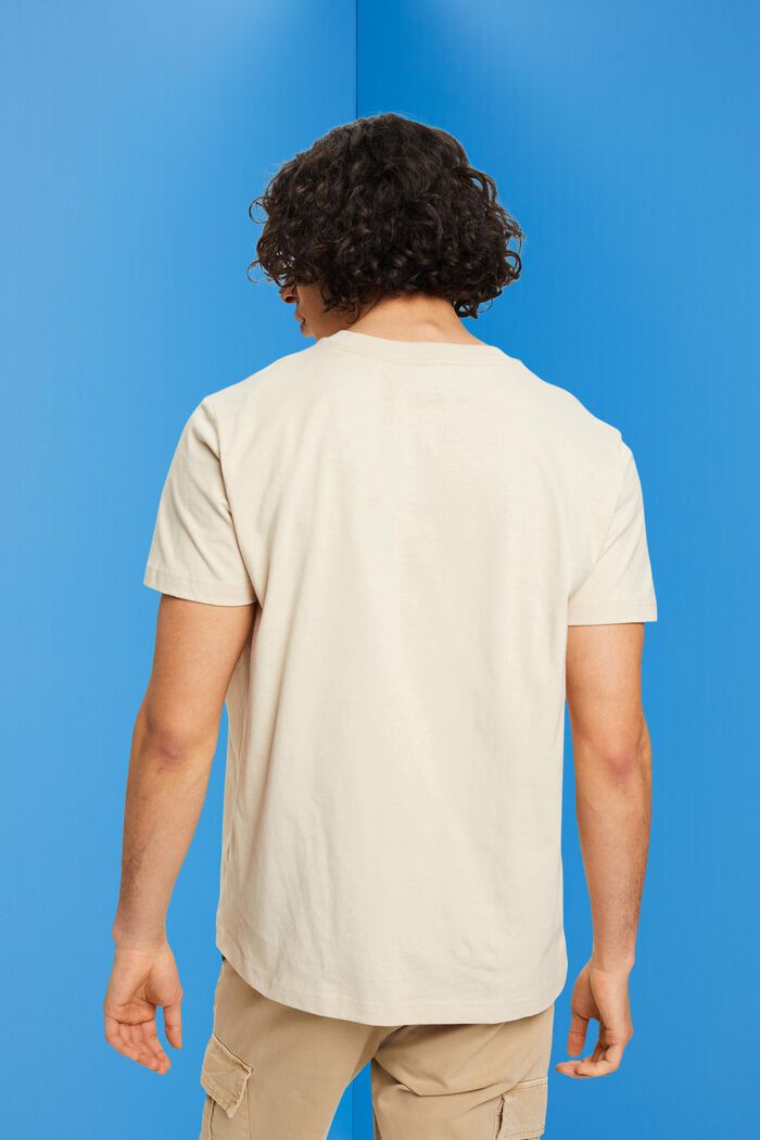 LOGO標誌印花棉質T恤, 淺灰褐色, detail image number 3