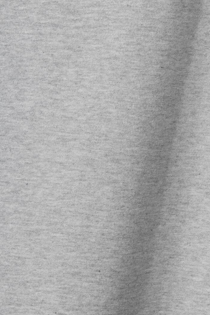 100%純棉厚平織布LOGO標誌T恤, 淺灰色, detail image number 7