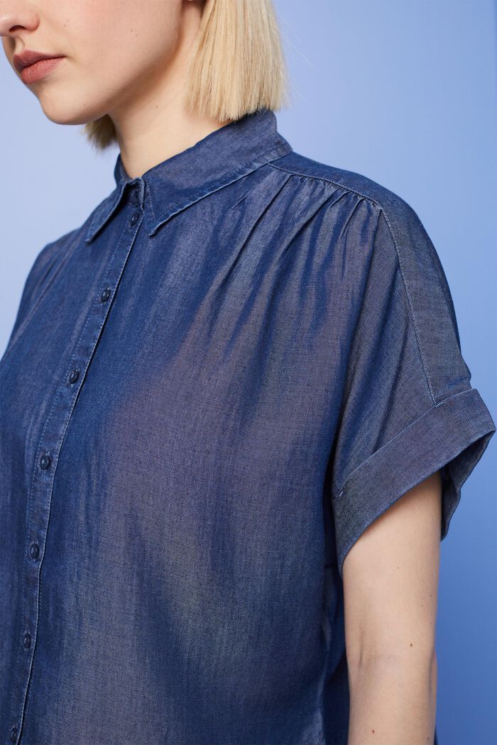 TENCEL™超大廓形女裝恤衫, 深藍色, detail image number 2