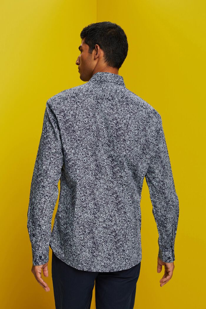 Patterned shirt, 100% cotton, NAVY, detail image number 3