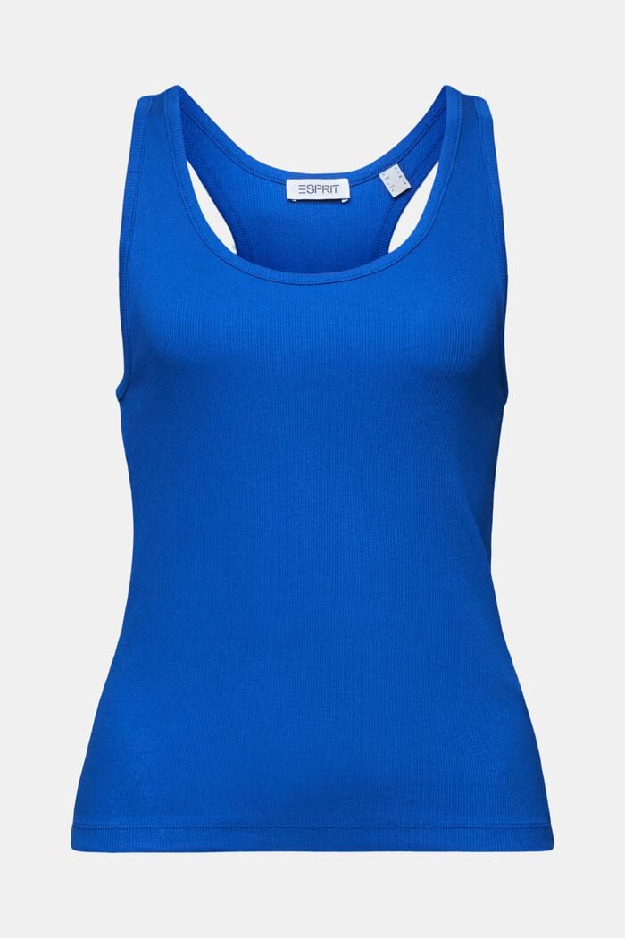 Cotton Jersey Racerback Tank Top, BRIGHT BLUE, detail image number 5