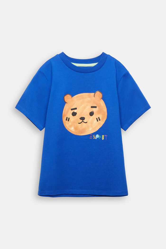 印花棉質平織布T恤, 藍色, detail image number 2