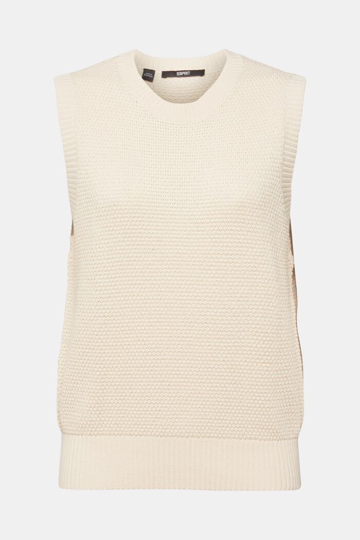 Sleeveless jumper, cotton blend, DUSTY NUDE, detail image number 2