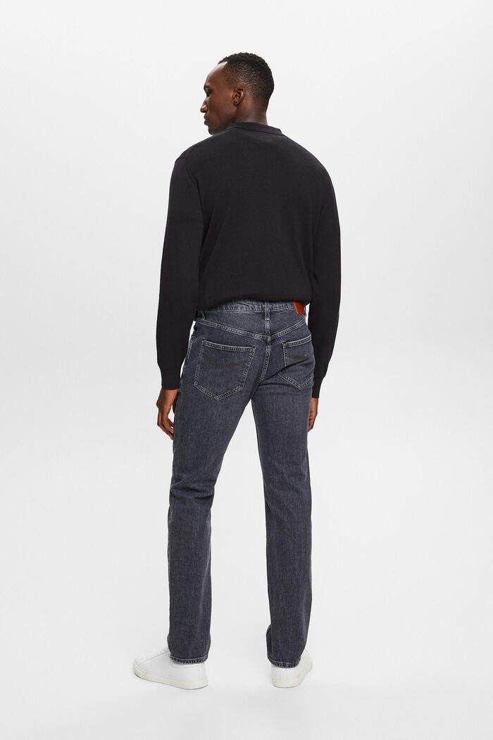 Mid-Rise Straight Jeans, BLACK MEDIUM WASHED, detail image number 3