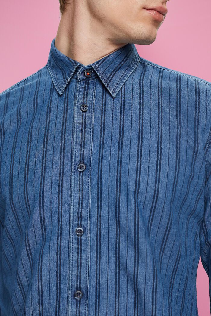 條紋修身牛仔恤衫, 海軍藍, detail image number 2