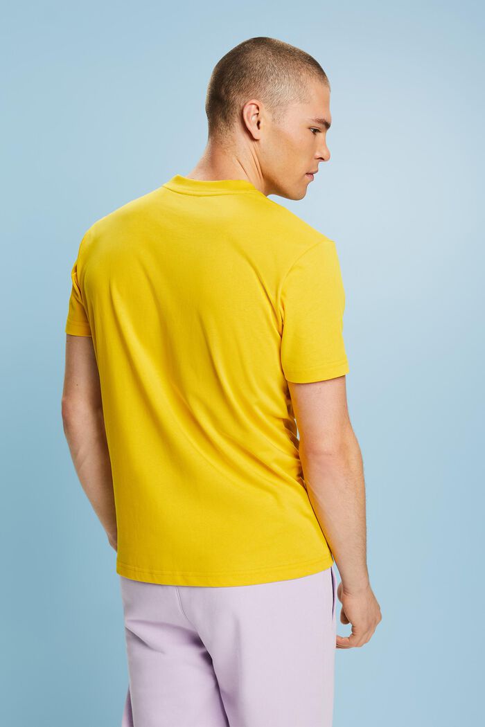 100%純棉厚平織布LOGO標誌T恤, 黃色, detail image number 3