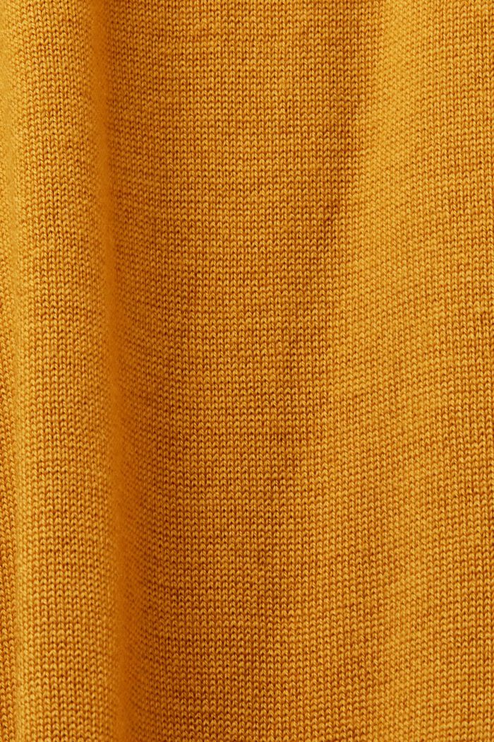 美麗諾羊毛樽領毛衣, 黃色, detail image number 5