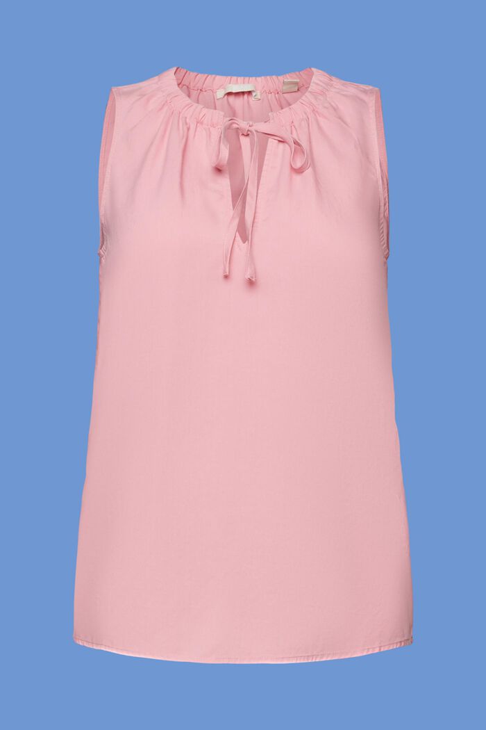 ‌鬆緊領口無袖女裝恤衫, 粉紅色, detail image number 6