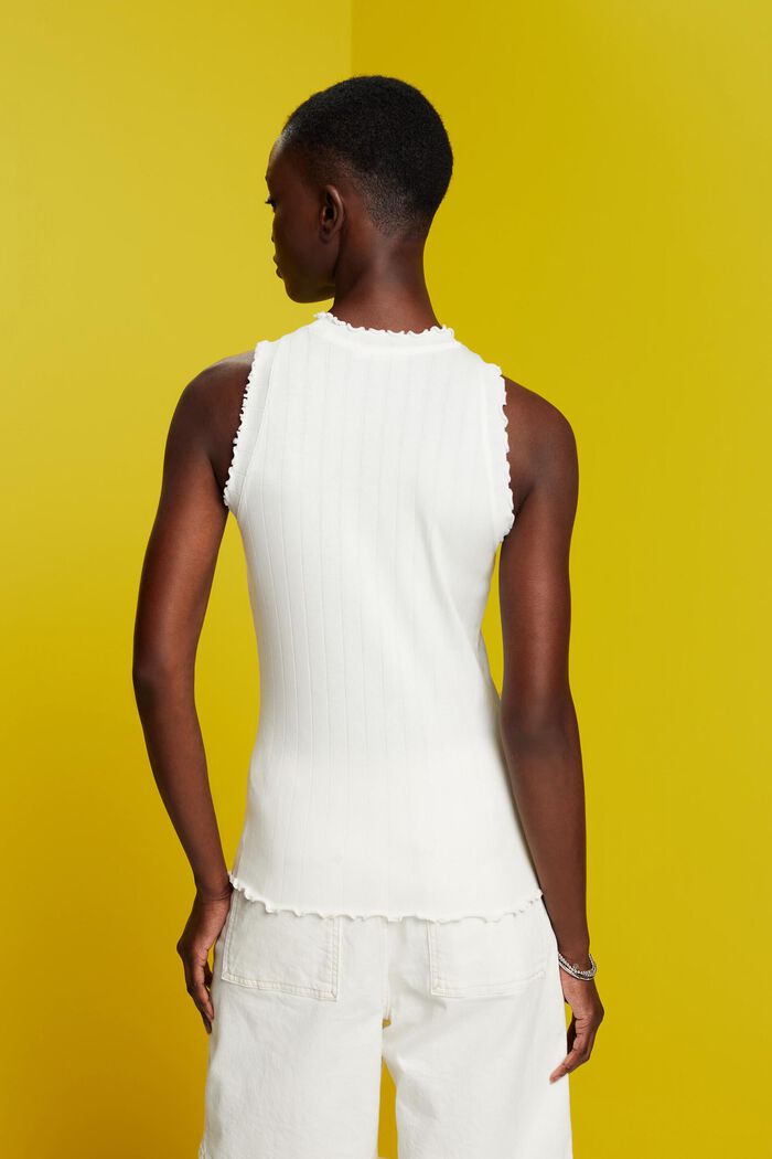 Ribbed sleeveless top, OFF WHITE, detail image number 3