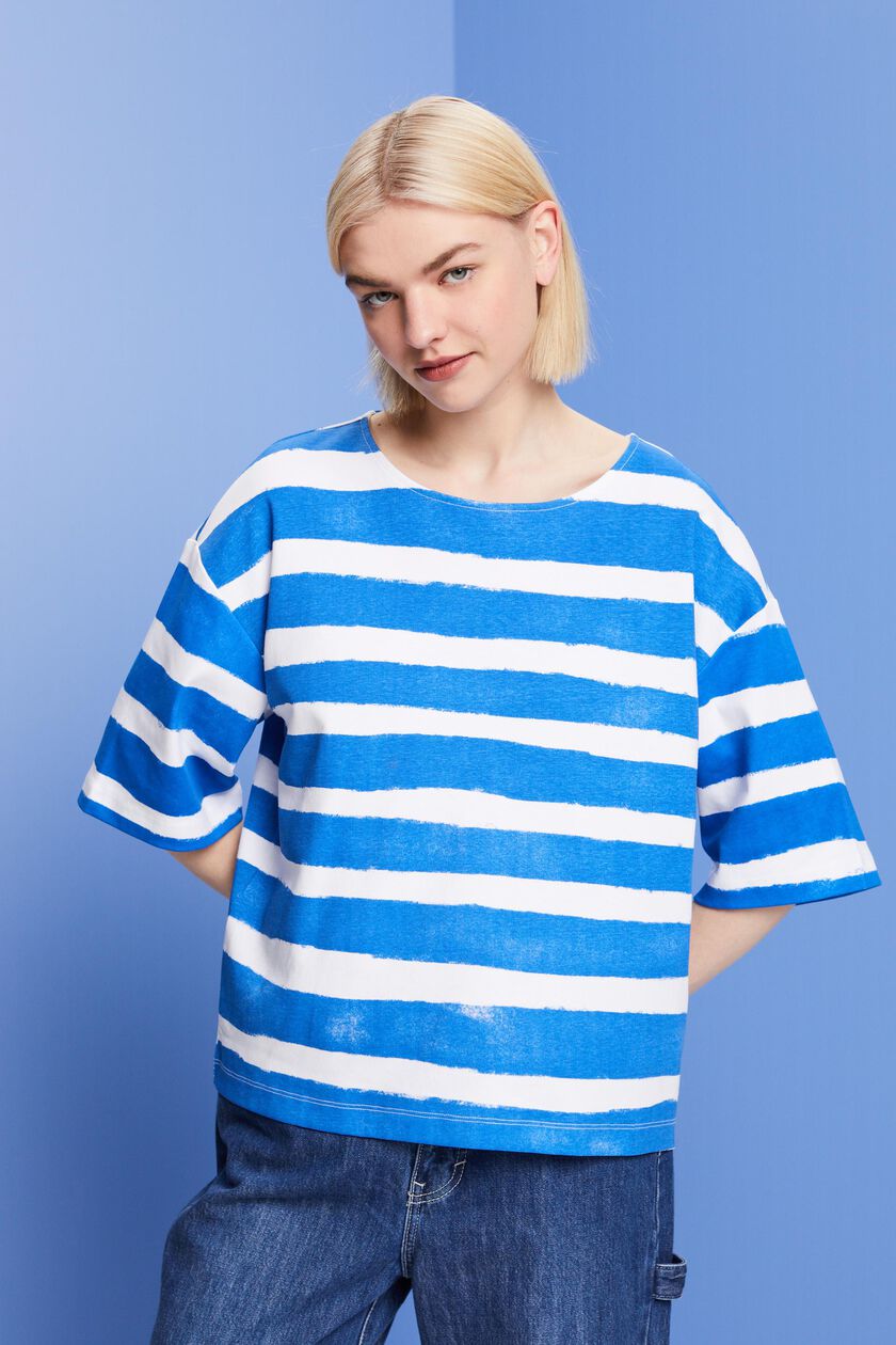 Striped oversized t-shirt, 100% cotton
