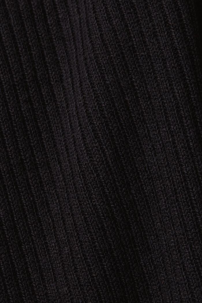 ‌亞麻混紡羅紋針織連身裙, 黑色, detail image number 5