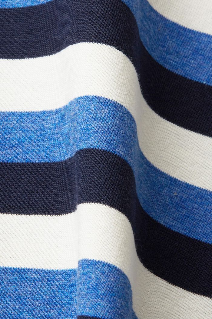 100%純棉條紋平織布T恤衫, 海軍藍, detail image number 4