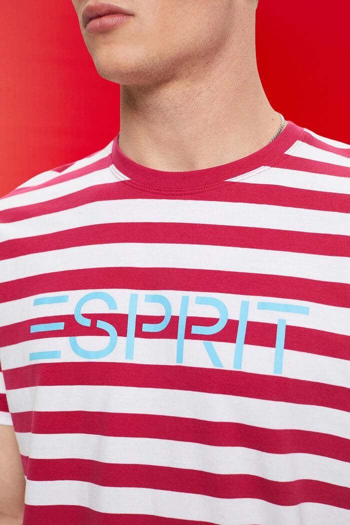 再生棉質條紋T恤, 深粉紅色, detail image number 2