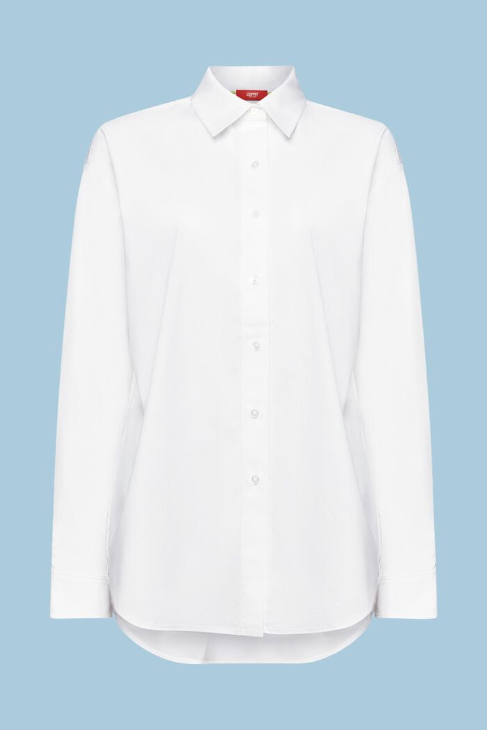 超大廓形女裝恤衫, 白色, detail image number 6