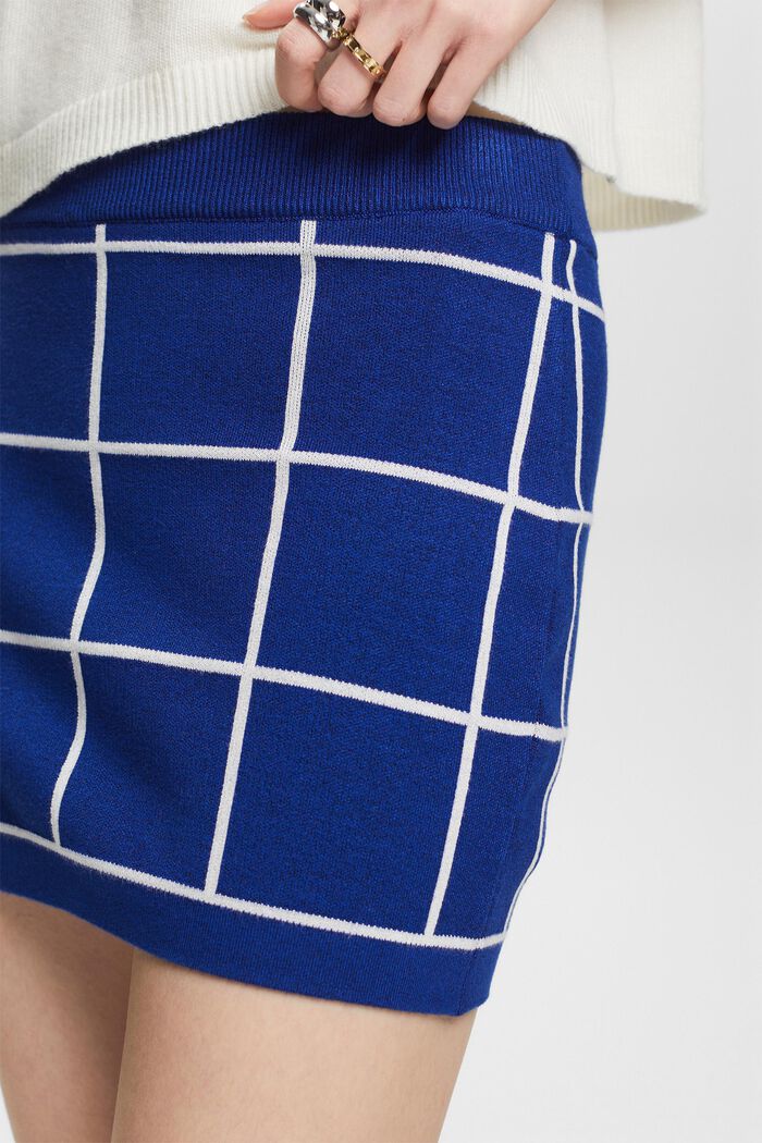 提花針織迷你半身裙, 藍色, detail image number 4