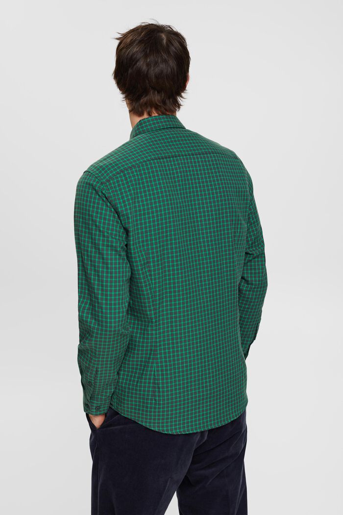 格紋修身恤衫, 藍綠色, detail image number 3