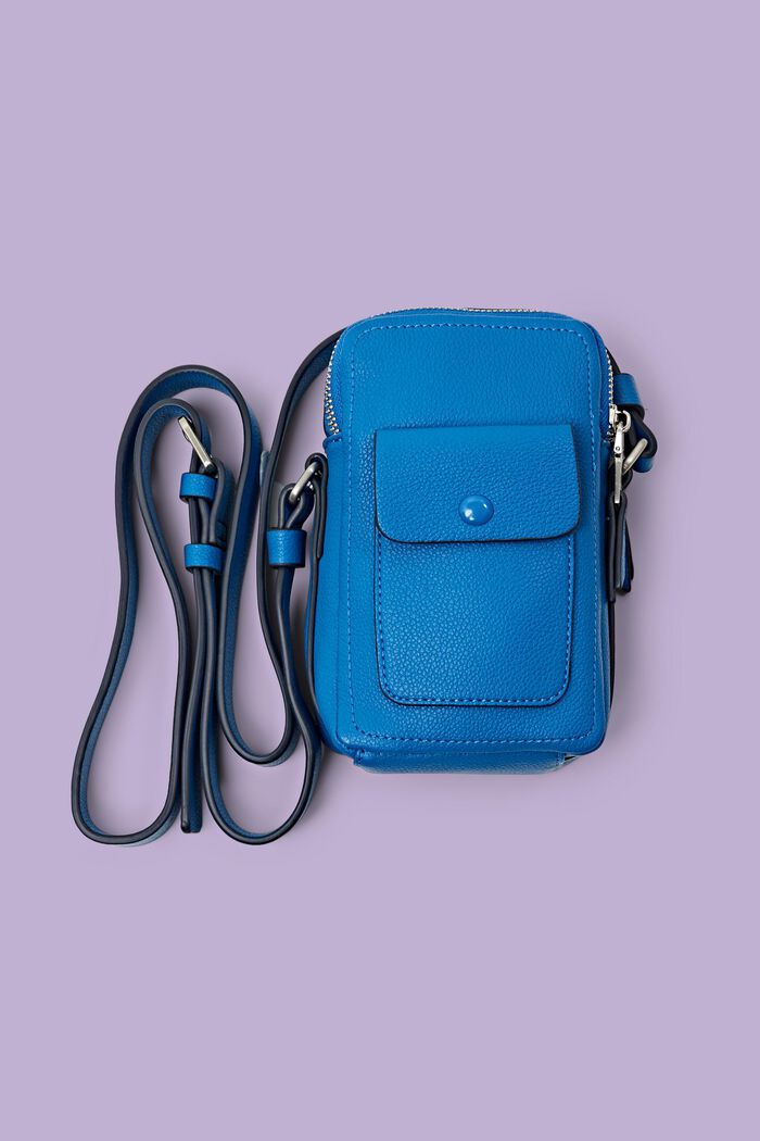 人造皮革手機包, 藍色, detail image number 0