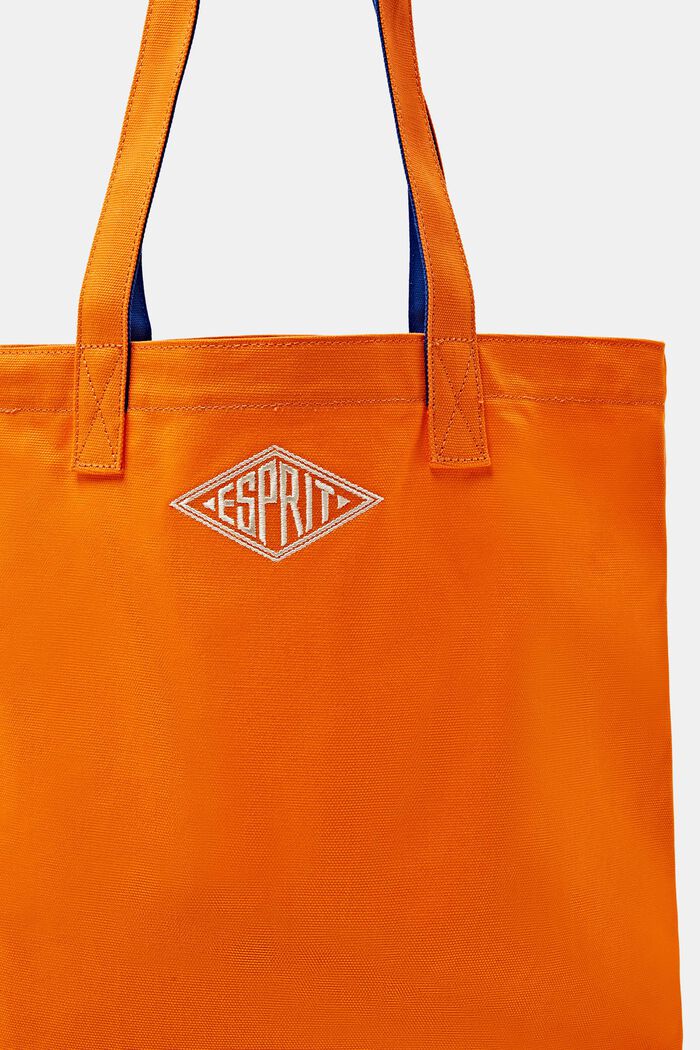 Logo Cotton Tote Bag, 橙紅色, detail image number 1