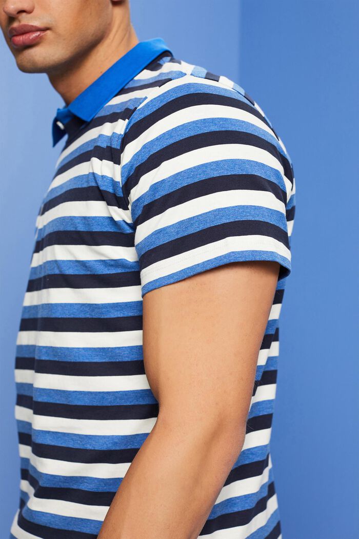 100%純棉條紋平織布T恤衫, 海軍藍, detail image number 2