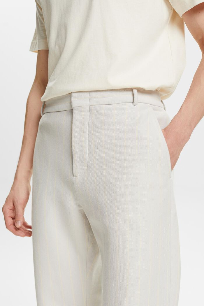 Cotton Pique Pinstripe Suit Pants, LIGHT GREY, detail image number 4